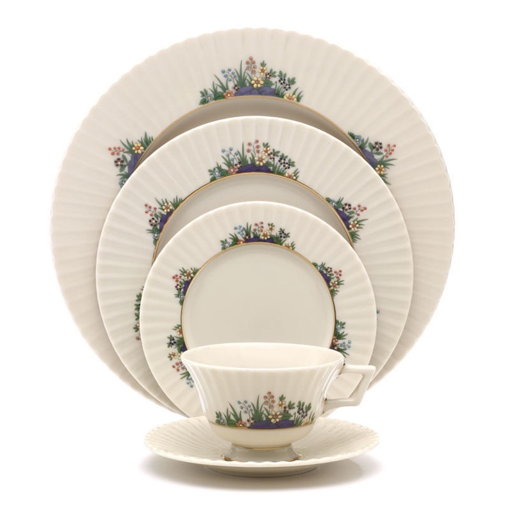 Lenox Rutledge Pattern Enameled Flora 5 pc china